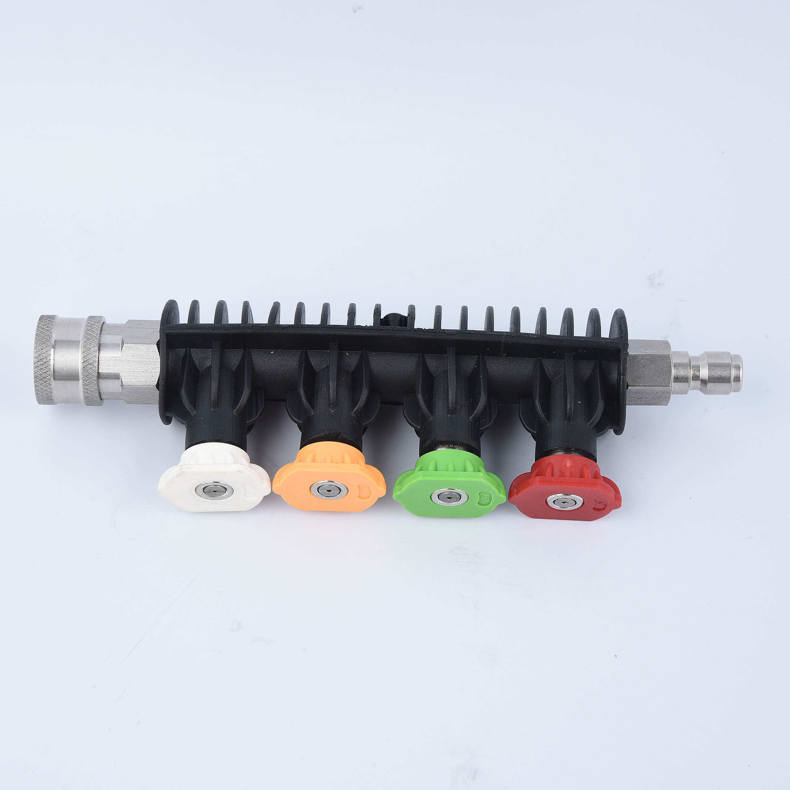 Quick Connect roestvrijstalen lans met mondstukhouder en 4 drukringspuitspuits